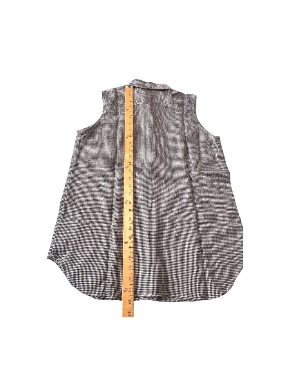Uniqlo Premium Linen Sleeveless Shirt,  L, NWT, Black/White Gingham Check - Picture 10 of 10